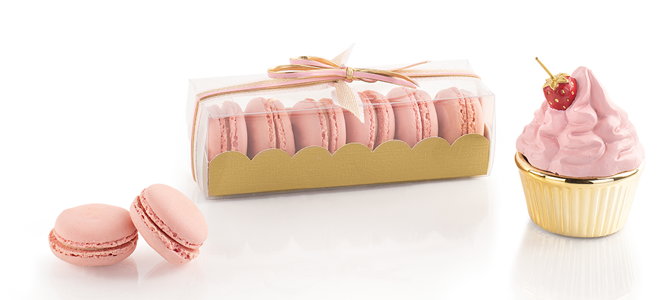 Cajitas para dulces y macarons - Fibra Oro