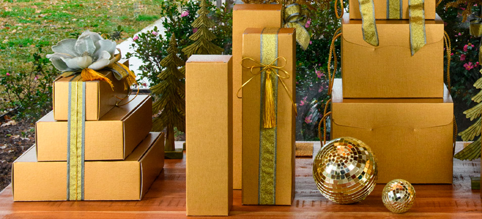 Bottle gift boxes - Fibra Oro